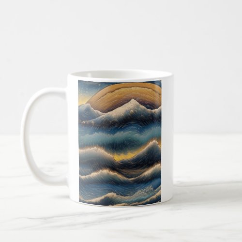 Great waves of kanagawa vintage painting wave coffee mug