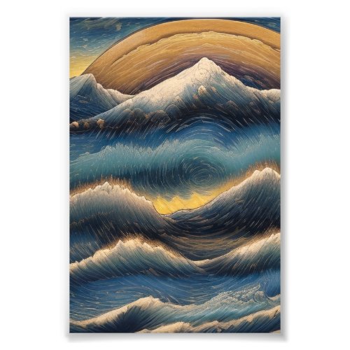 Great waves of kanagawa vintage painting wave photo print