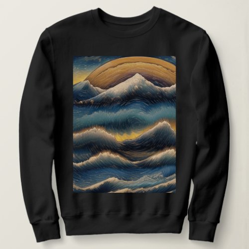 Great waves of kanagawa vintage painting wave sweatshirt