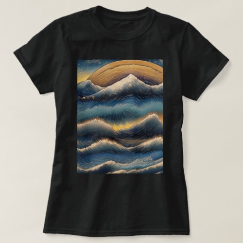 Great waves of kanagawa vintage painting wave T_Shirt