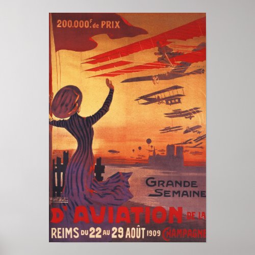 Great Week of Aviation _ Woman Waving Poster