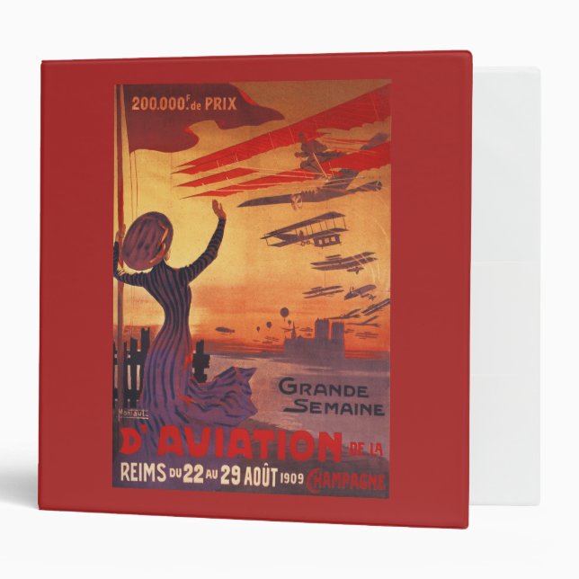 Great Week of Aviation - Woman Waving Poster Binder (Front/Inside)