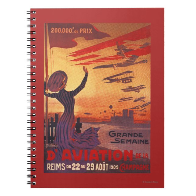 Great Week of Aviation - Woman Waving Poster Notebook (Front)