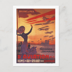 Great Week of Aviation - Woman Waving Poster Postcard