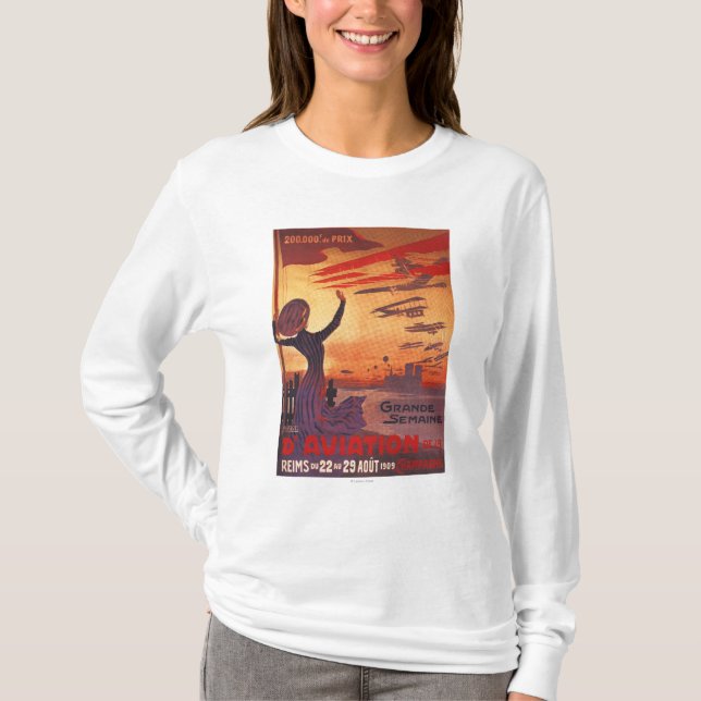 Great Week of Aviation - Woman Waving Poster T-Shirt (Front)