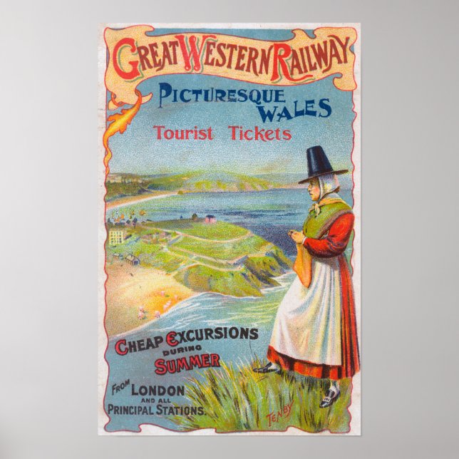 Great Western Railray Promo Tours to Wales Poster (Front)