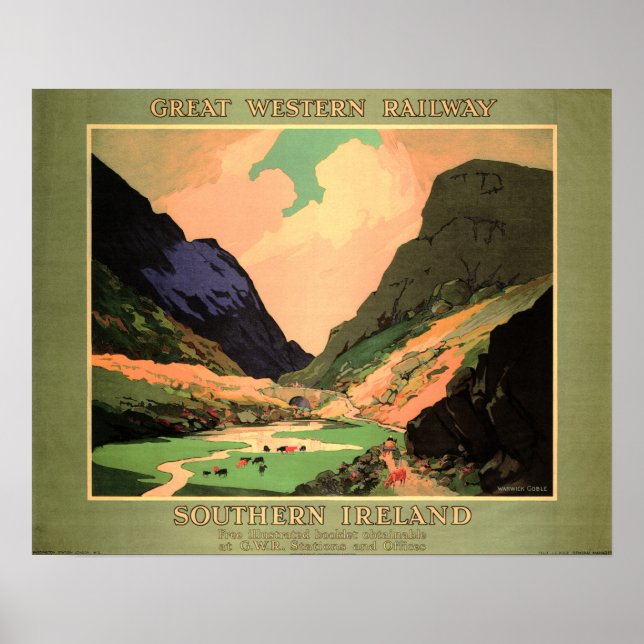 Great Western Railway GWR Southern Ireland Travel Poster (Front)