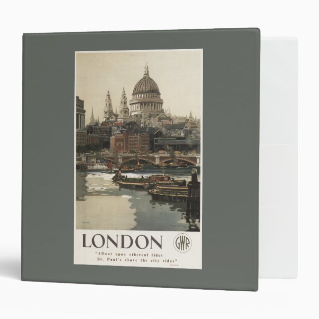 Great Western Railway St. Paul's Travel Poster 3 Ring Binder (Front/Inside)
