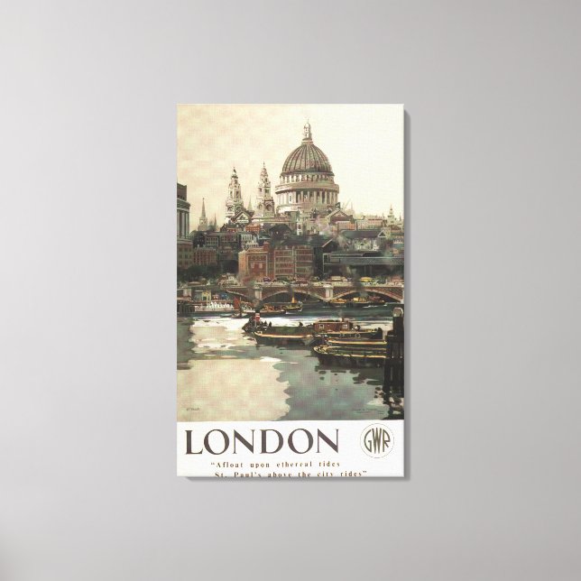 Great Western Railway St. Paul's Travel Poster Canvas Print (Front)