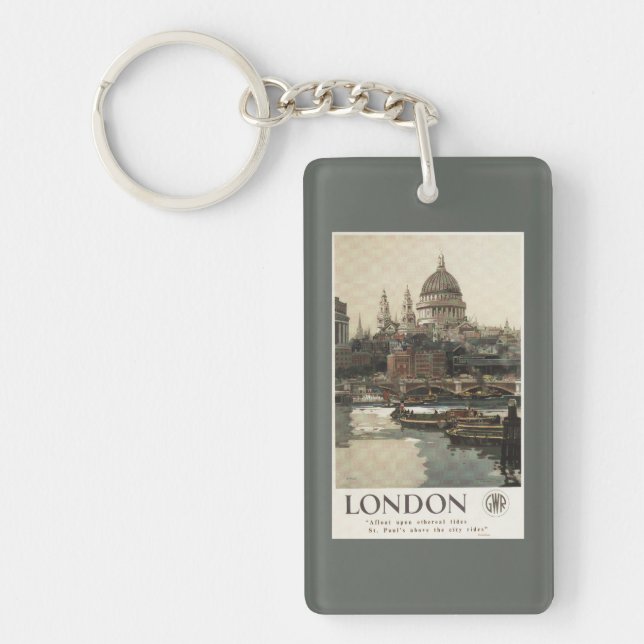 Great Western Railway St. Paul's Travel Poster Keychain (Front)