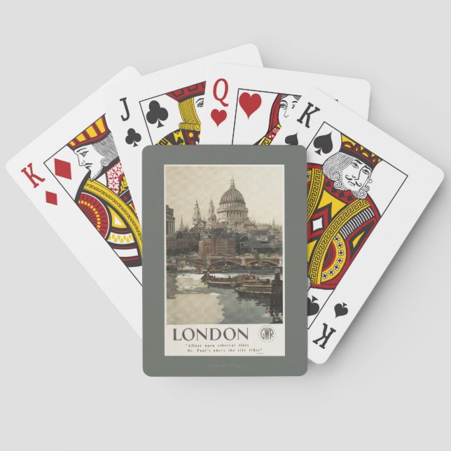 Great Western Railway St. Paul's Travel Poster Poker Cards (Back)