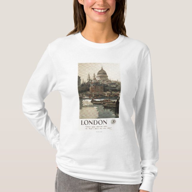 Great Western Railway St. Paul's Travel Poster T-Shirt (Front)