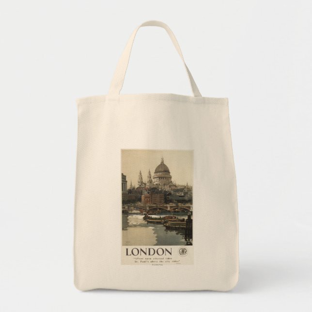 Great Western Railway St. Paul's Travel Poster Tote Bag (Front)
