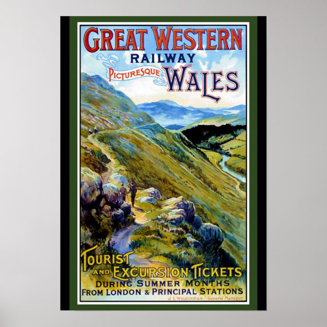 Great Western Railway Wales Travel Poster (Front)