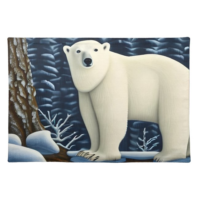 Great White Bear Of The North Cloth Placemat (Front)