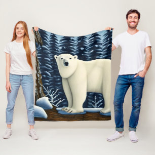 Great White Bear Of The North Fleece Blanket