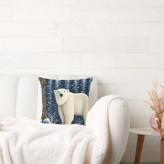 Great White Bear Of The North Throw Pillow (Couch)