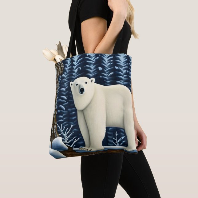Great White Bear Of The North Tote Bag (Close Up)