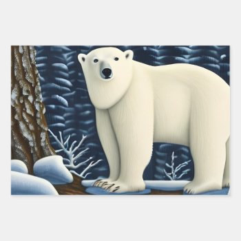 Great White Bear Of The North Wrapping Paper Sheets by CottageCountryDecor at Zazzle