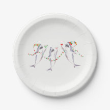 Great White Christmas Party Plates