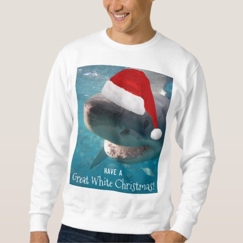 Great White Christmas Shark Photo Funny Sweatshirt