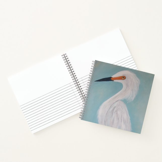 Great White Egret Fine Art Painting Notebook (Inside)