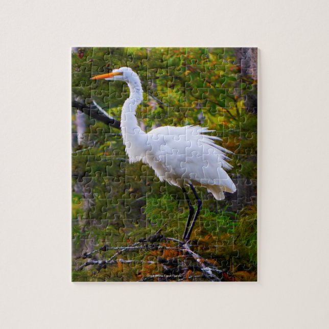 Great White Egret Florida Jigsaw Puzzle (Vertical)