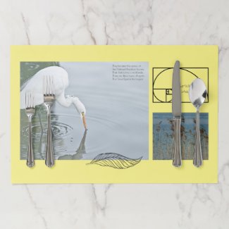 Great White Egret in Marsh Paper Placemat