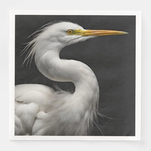 Great White Egret Portrait II Paper Dinner Napkins