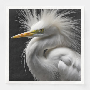 Great White Egret Portrait Paper Dinner Napkins