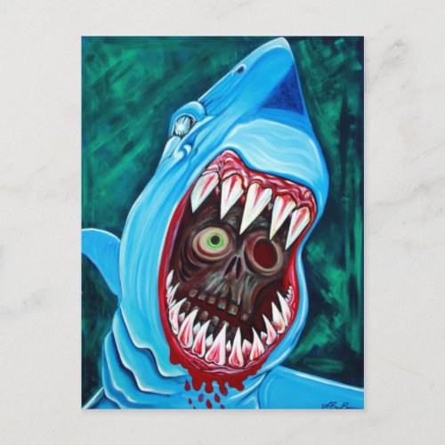 Great White Gobstopper _ Shark VS Zombie Postcard