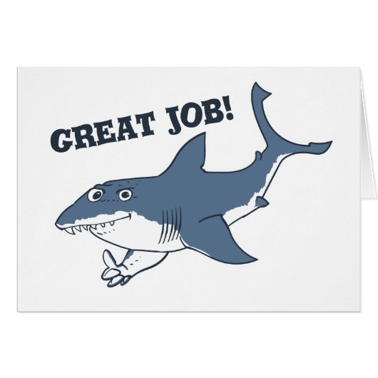 great white great job funny cartoon (Front Horizontal)