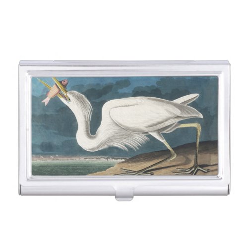 Great White Heron Audubon Bird Wildlife Painting Business Card Case