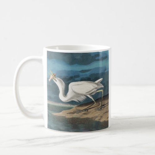 Great White Heron Audubon Bird Wildlife Painting Coffee Mug