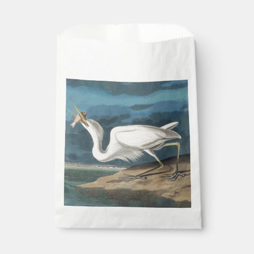 Great White Heron Audubon Bird Wildlife Painting Favor Bag