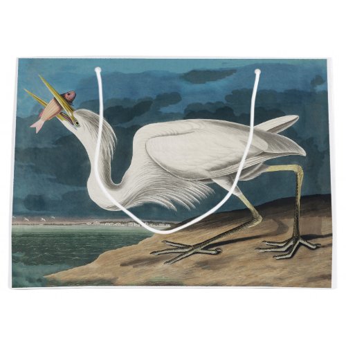 Great White Heron Audubon Bird Wildlife Painting Large Gift Bag