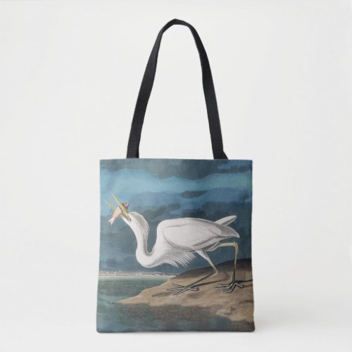 Great White Heron Audubon Bird Wildlife Painting Tote Bag