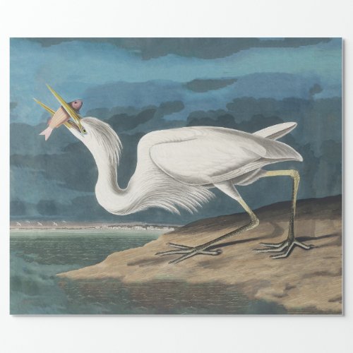 Great White Heron Audubon Bird Wildlife Painting Wrapping Paper