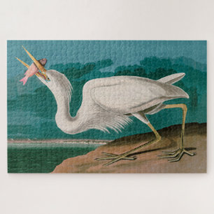 Great White Heron Birds of America Audubon Print Jigsaw Puzzle