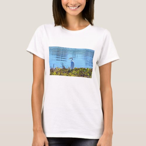 Great white heron CIty Park New Orleans T_Shirt