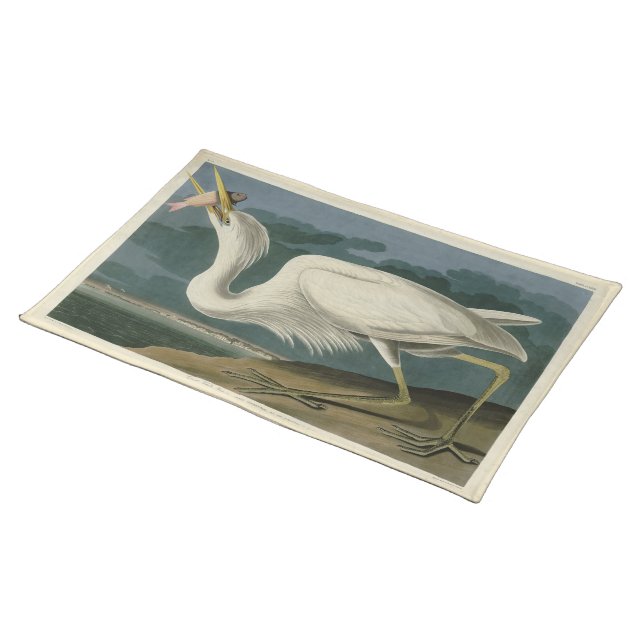 Great White Heron, from Audubon's Birds of America Cloth Placemat (On Table)