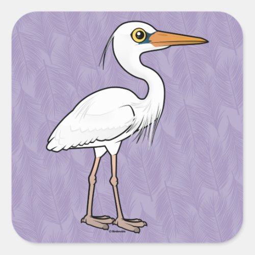 Great White Heron Square Sticker