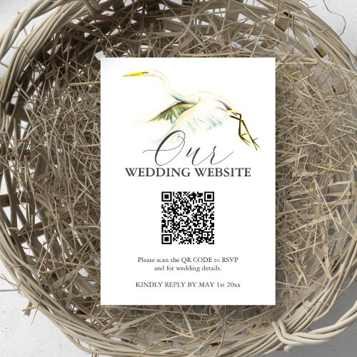 Great White Heron Wedding Enclosure Cards