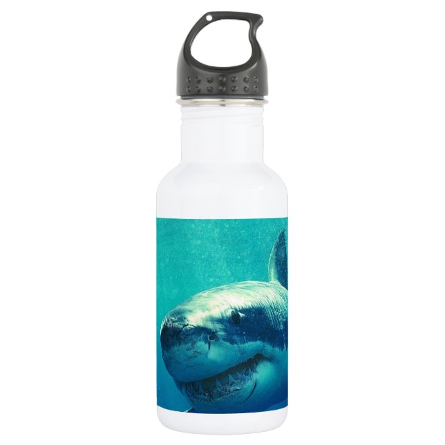 GREAT WHITE SHARK 1 STAINLESS STEEL WATER BOTTLE (Front)