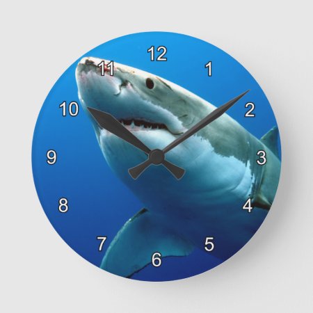 Great White Shark 3 Round Clock