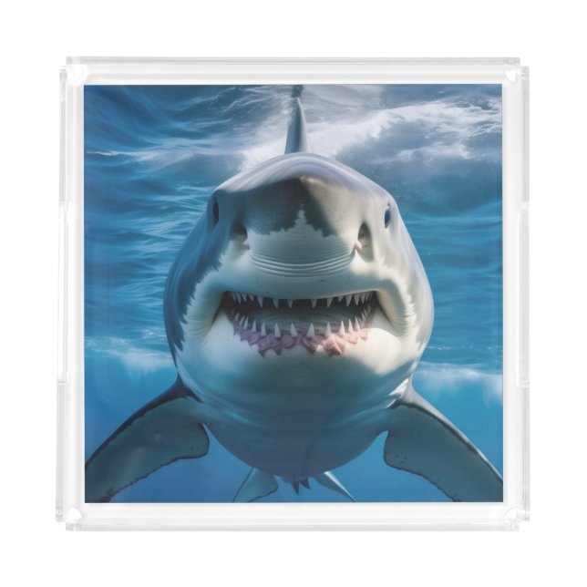 Great White Shark Acrylic Tray (Front)