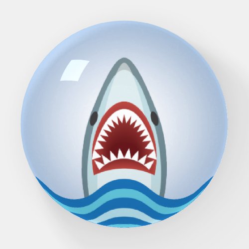 Great White Shark Attack Cartoon Paperweight