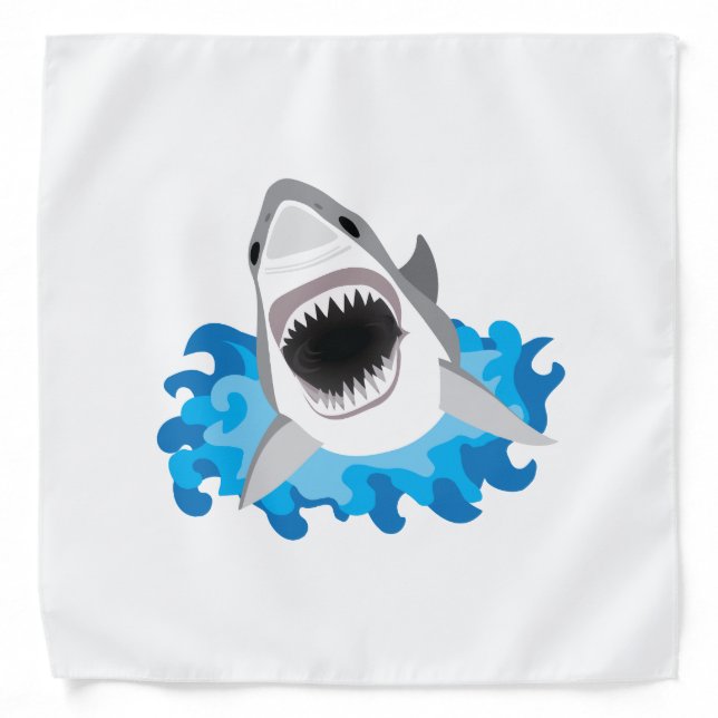 Great White Shark Attack Funny Bandana (Front)