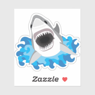 Great White Shark Attack Sticker