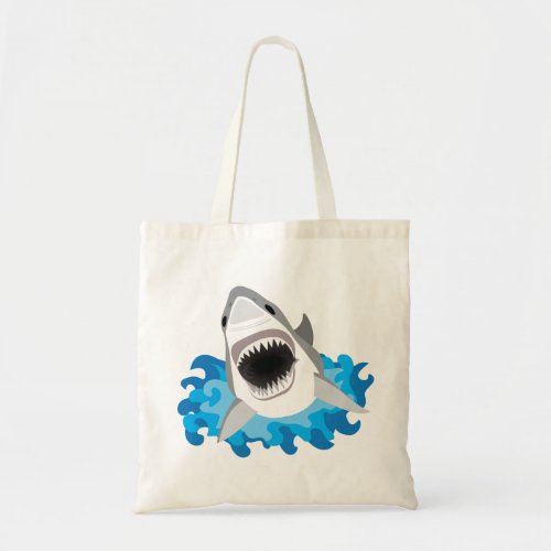 Great White Shark Attack Tote Bag